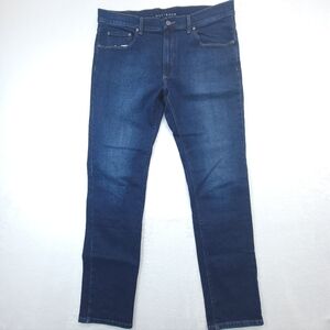Mott & Bow Jeans Mens 36x34 (Fits 37x33) Blue Denim Slim Straight Dark Wash